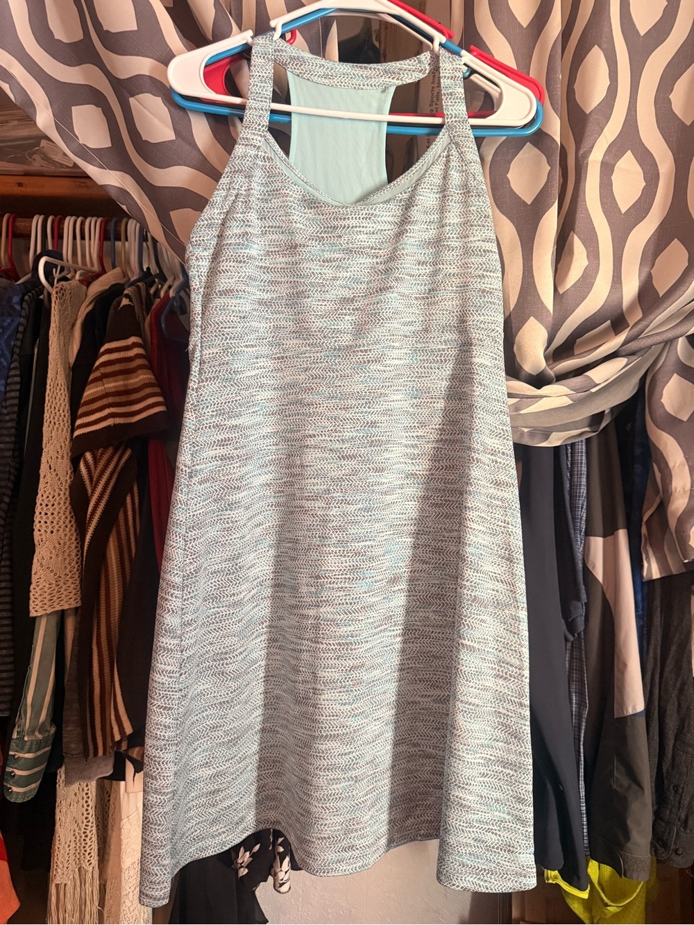 MPG Light Blue Knit Racerback Mini Dress